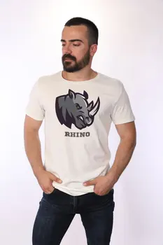 

Angemiel Wear Angry Rhino Cotton White Men 'S T-Shirt