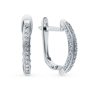 

Silver earrings with cubic zirconia sunlight sample 925 test