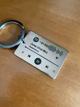 LLavero de código personalizado Spotify, joyería para amantes de la música, regalo para novia y novio