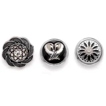 

61632120 decorative buttons for decoration, 19mm, 3 PCs, Gloria ex silver color