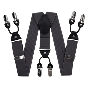 

Suspenders for trousers wide (4 cm, 6 clips, gray) 55145