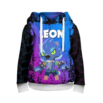 

Children's sweatshirt 3D Brawl Stars Leon werewolf.