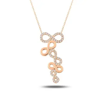 

Angemiel 925 Silver Zircon Cubic Zirconia Infinity Necklace-Gold Plated