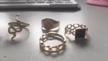 Conjunto de anillos de serpiente para mujer, conjunto de anillos ajustables para niñas, accesorios punk, joyería de moda