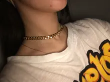 IngeSight.Z-gargantilla gruesa cubana de Color dorado para mujer, Collar Punk, Miami, minimalista, joyería