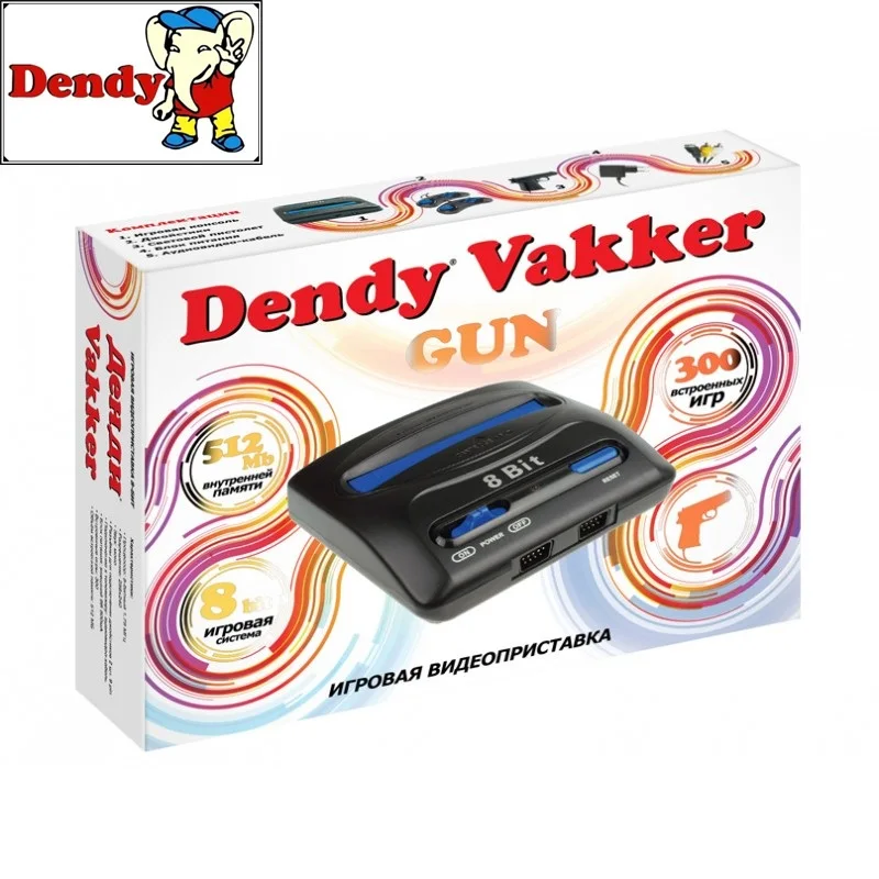 Игровая приставка Dendy Vakker 300 игр + световой пистолет | Электроника
