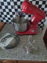 Tazón de acero inoxidable con motor de 4,5l CC, mezclador planetario silencioso, soporte de alimentos de 6 velocidades para cocina, mezclador de crema, batidor de huevos, batidora de masa