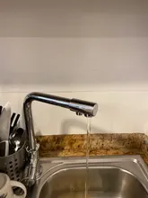 Grifo de cocina con doble Caño cromado, filtro de agua potable, purificador de latón, recipiente, fregadero, mezclador, agua caliente y fría, Torneira