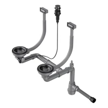 Арматура для моек Omoikiri WK-2-GM-A(Нержавеющая сталь, диаметр соединения 25 мм, сливная решетка 89 мм