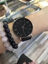 Reloj minimalista de cuarzo para hombre, cronógrafo ultradelgado, sencillo, de negocios, con correa de malla de acero inoxidable, Masculino