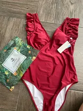 One-Piece Swimsuit Bathing-Suits Ruched Monokini CUPSHE Teal Ruffle Girl Green Beach