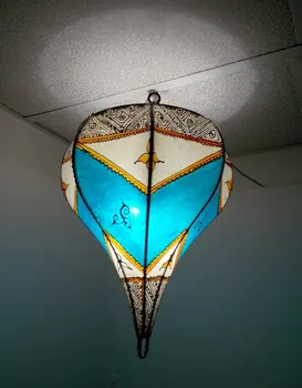 

Ethnic Chandelier Moroccan Lantern Leather Iron Henne 2607181012