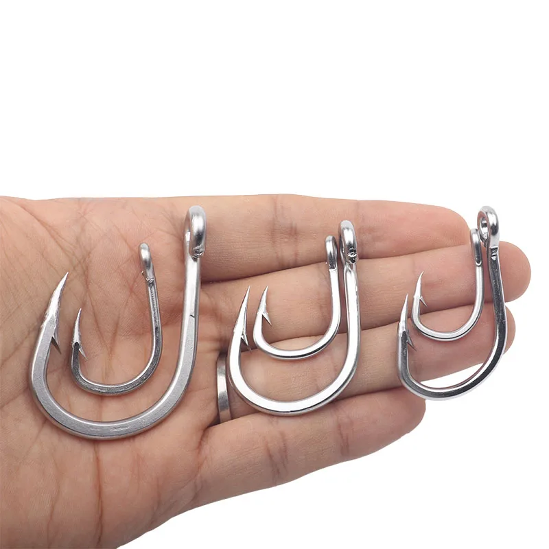 10884 Big Game Saltwater Sea Fishing Circle Hooks Stainless Steel Jigging Jigs Tuna Live Bait