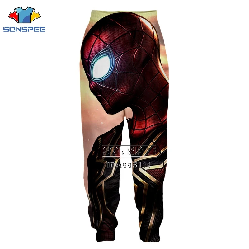 SONSPEE, 3D принт, Новое поступление, Spider-man штаны для мужчин и женщин, весна-осень, модные спортивные штаны, свободные эластичные штаны