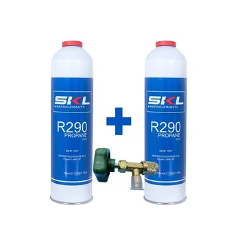 

2 bottles R290 + Valve 370Gr Propane Disposable Container