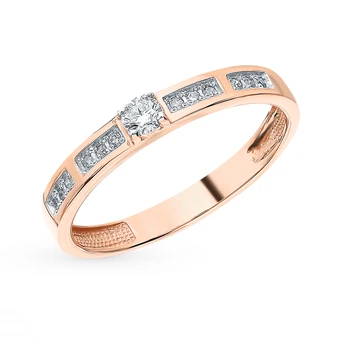 

Gold ring with diamonds sunlight sample 585