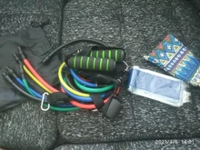 Banda con tubos de resistencia para Fitness, cuerda de tracción elástica para gimnasio y Yoga, expansor de entrenamiento, anclaje de puerta con asa y correa para el tobillo, 11 unidades