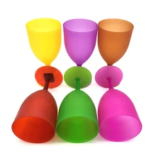 6 шт./компл. красочный пластиковый Кубок, бокал для вина чашки для коктейля шампанского стоячие чашки PP пластик высокое качество бокал для вина es посуда для напитков