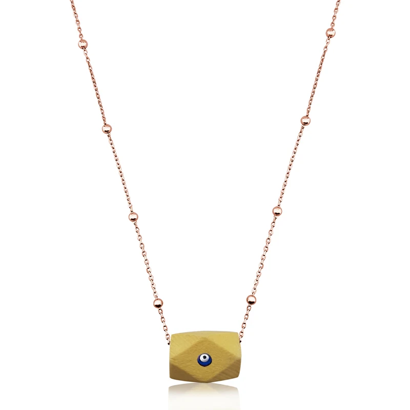 

VAOOV 925 Sterling Silver Evil Eye Wood Necklace