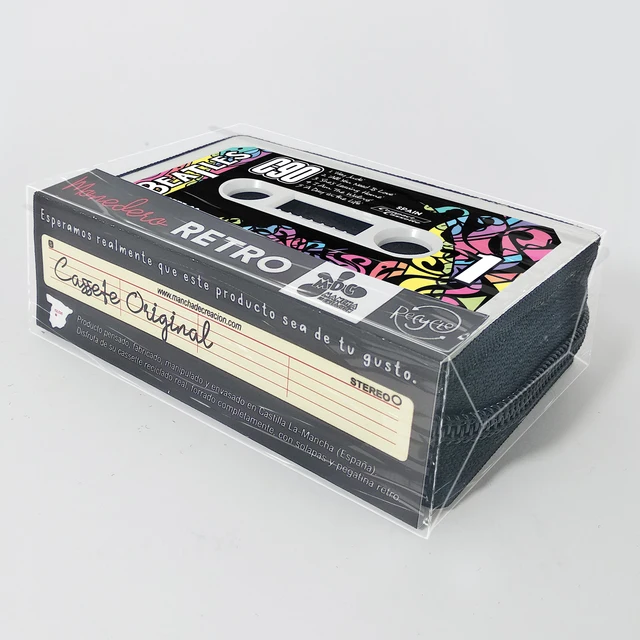 Retro Cassette Tape Wallet - Black