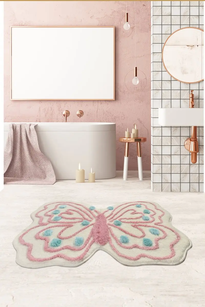 Коврик для ванной-коврики | коврик для ванной нескользящие Противоскользящие коврики бабочки мята 70X120 см