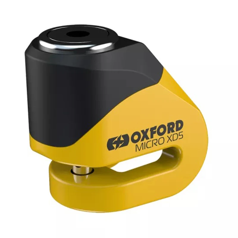 Oxford Lk205 - Scoot Xd5 Disc Motorcycle Lock 5mm Bolt Yellow Motorcycle Security with Anti-Olvent