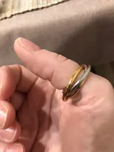 Ramos-Conjunto de anillos clásicos de 3 rondas para mujer, joyería de acero inoxidable para boda y compromiso