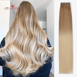 Ty.hermenlisa Tape In Human Hair Extensions European Remy Skin Weft Hair On Adhesive Glue Tape Hair 20Pcs Straight