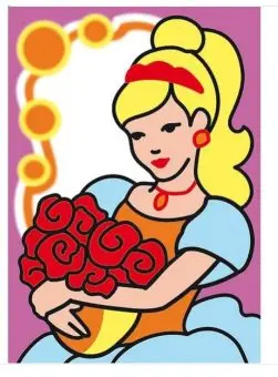 

A4 "Princess with roses" coloring page-color colored sand with sequins hatber rp4bl _ 17003