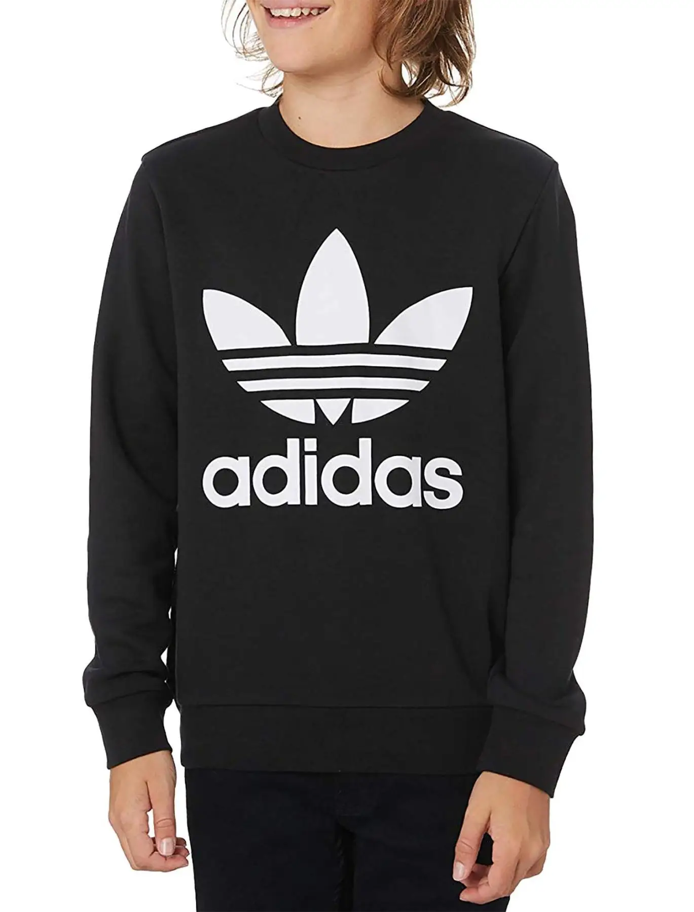 ADIDAS TREFOIL CREW BOY'S BLACK 