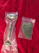 Gua Sha-masajeador de piedra Jade para cara, rodillo de Jade verde para estiramiento Facial, antiarrugas, 2/1 Uds.