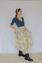 REALEFT-faldas largas plisadas con estampado Floral para mujer, faldas largas de tul, de cintura alta, sueltas, para primavera y verano, 2021