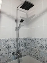 Shower-Mixer Faucet Wall-Mount Bath Rainfall Uythner Chrome/black Spout with Rotate-Tub