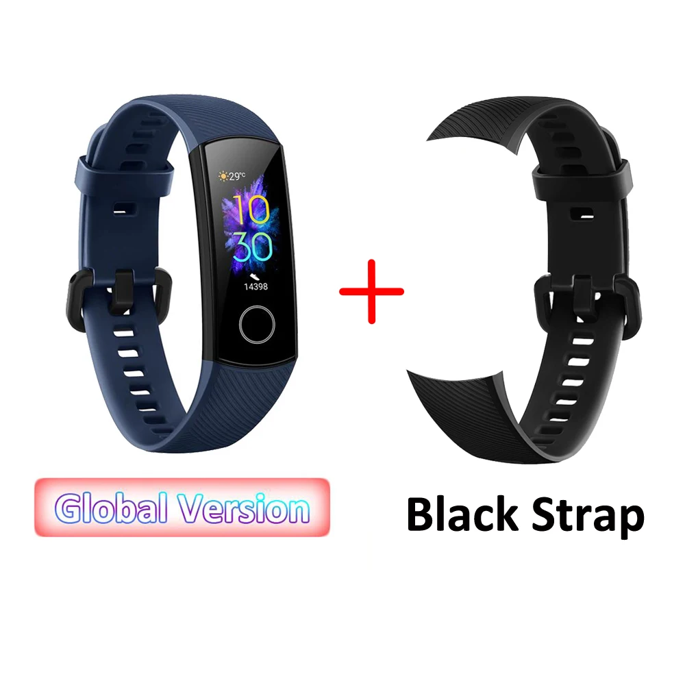 Blue with B Strap Глобальная Версия смарт-браслета huawei Honor Band 5 лучше, чем Honor Band 4 BT 4,2 смарт-браслет с функцией сердечного ритма водонепроницаемые Смарт-часы - Цвет: Blue with B Strap