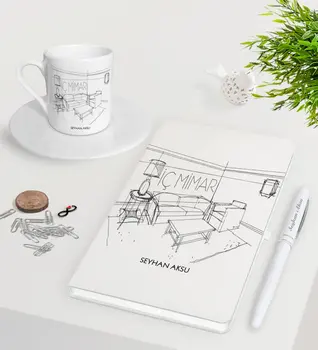 

Personalized Underwear Architect White Notebook Pen Turkish coffee Cup Seti-5