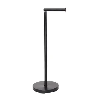 

KOOK TIME roll holder for standing toilet paper-Matt-Dia black lacquered Metal. 18 cm v Al. 56 cm-vertical roll holder pa