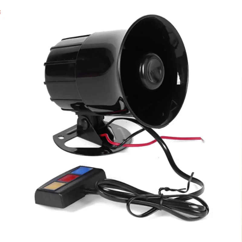 12V Car Motocycle 3 Tone Siren Loud Auto Horn Loudspeaker Electric Ambulance Alarm Sound Speakers 110dB Universal Car Siren Horn Motorcycle Horn