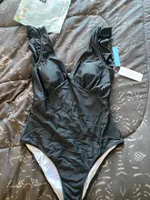 One-Piece Swimsuit Bathing-Suits Ruched Monokini CUPSHE Teal Ruffle Girl Green Beach