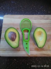 Rebanador de aguacate 3 en 1, deshuesador y pelador de frutas, cortador, separador de pulpa, cuchillo de plástico para cocina, herramientas para vegetales. accesorios para el hogar