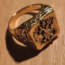 Anillo de moda FDLK para hombre, anillo de doble águila, Imperio Ruso, Punk, Color dorado, brazos del anillo grande ruso