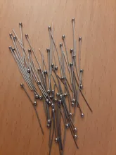 22 25 30mm 316 de acero inoxidable de oro bola plateada alfileres de cabeza fabricación de joyería 24-Calibre 50 unids/lote