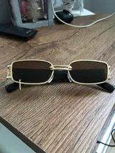 Gafas de sol rectangulares para hombre y mujer, lentes de sol rectangulares de lujo, cuadradas, de Metal Vintage, UV400, 1 Uds., 2020