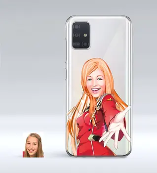 

Personalized Women 'S Caricature Of Samsung Galaxy A51 Thin Transparent Silicone Phone Kapağı-34
