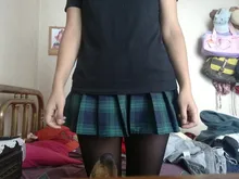 Plaid Skirt Pleated Harajuku School-Girl High-Waist Korean Plus-Size Women Zipper Sexy