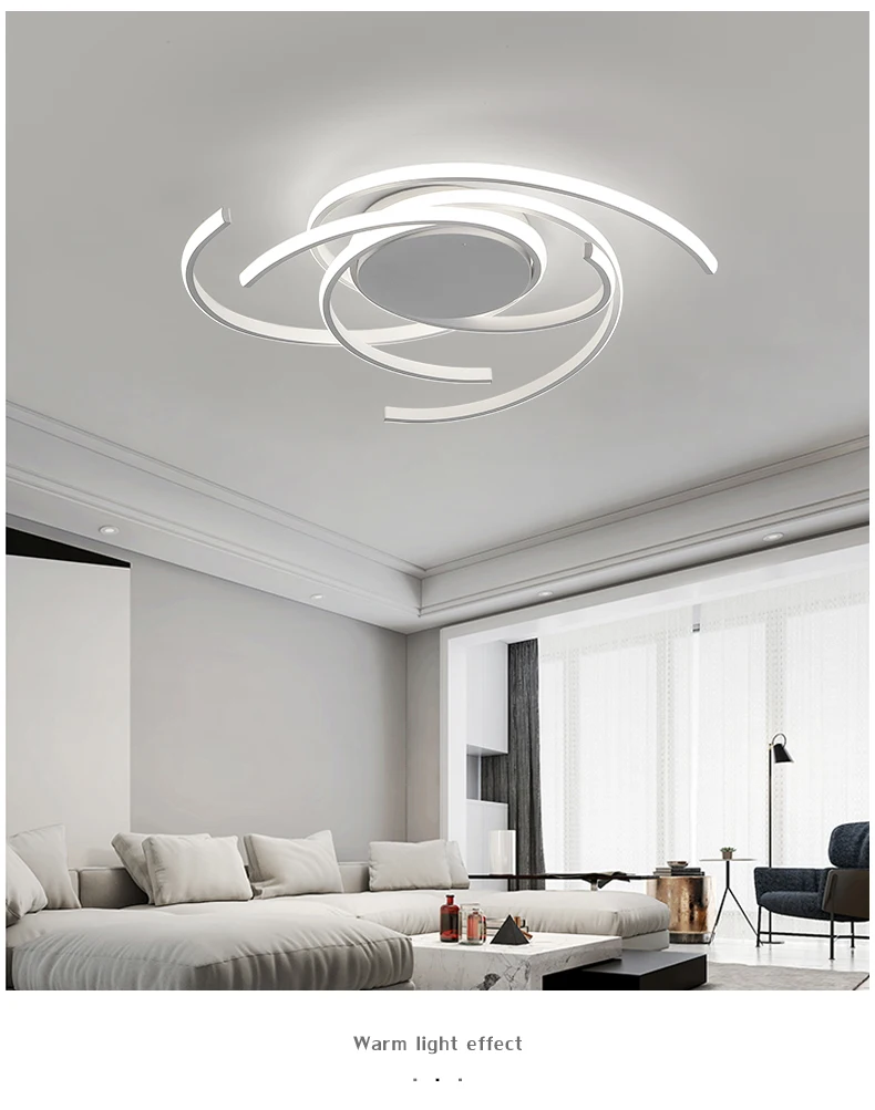 Modern LED Ceiling Light for Living Room Bedroom Kitchen Line Design Chandelier Smart Remote Control Indoor Decorate Lamp led cloud ceiling