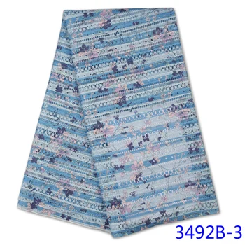 

100% Cotton African Dry Lace Fabric With Rhinestones High Quality Swiss Voile In Switzerland Nigeria Lace AMY3492B