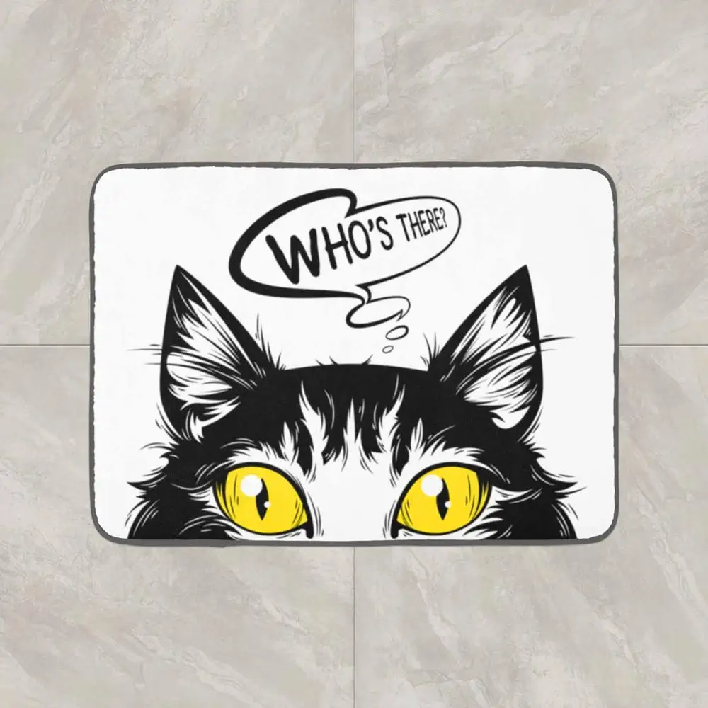 Else Черный Белый Кот 3d узор принт противоскользящие декоративные пол двери Коврики для дома прихожей гостиной