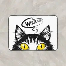 Else Черный Белый Кот 3d узор принт противоскользящие декоративные пол двери Коврики для дома прихожей гостиной