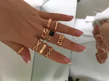 Tocona 15 unids/set, Virgen María Anillos de oro para mujer corazón manos de Fátima Anillos Cruz hoja geométrica Kольцо de joyería 7056