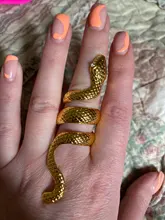 1 Uds serpiente anillo Cobra forma Retro Punk muy grandes espíritu anillo abierto anillo temperamento ajustable anillo de la joyería